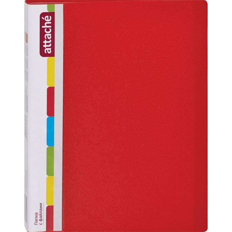 Папка файловая на 20 файлов Attache A4 15 мм красная (толщина обложкии 0.7 мм) 50840