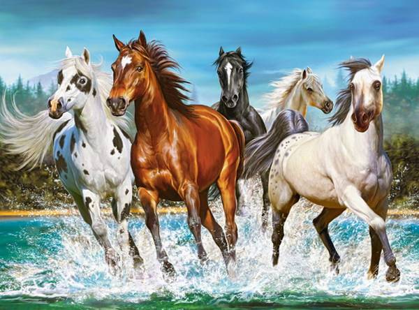 Пазл Животные 2000 элементов "Бегущие лошади" Castorland С-200702