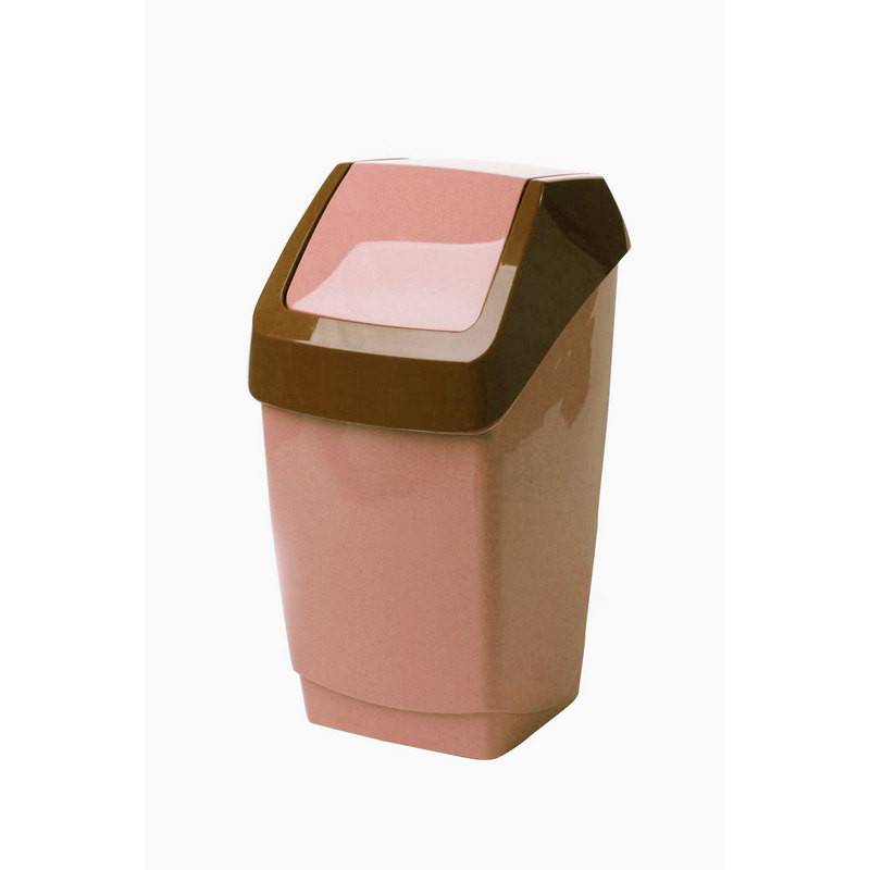 Ведро для мусора с крышкой-вертушкой М-пластика Хапс 25 л пластик бежевое (30х28х55 см) 392940