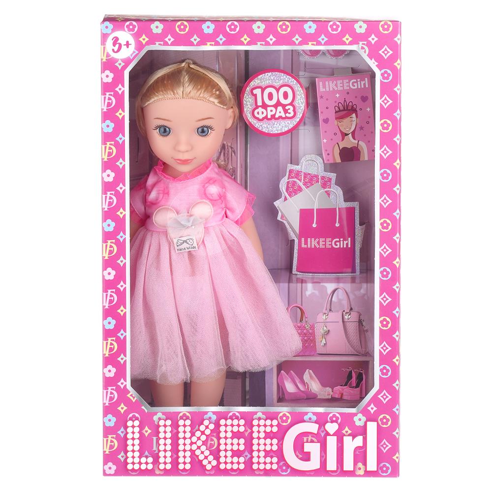 Кукла озвученная, 30 см, Шаинский музыка 100 фраз Likee Girl LG30-NS-CASUAL-RU