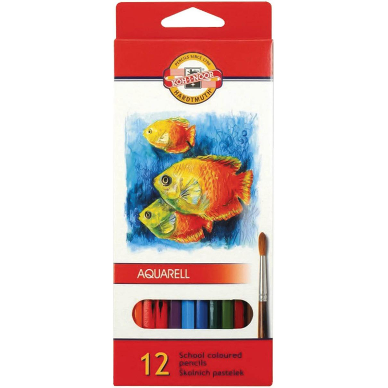 Карандаши акварельные цветные KOH-I-NOOR FISH 12цв/наб, 3716012004KSRU 1545361