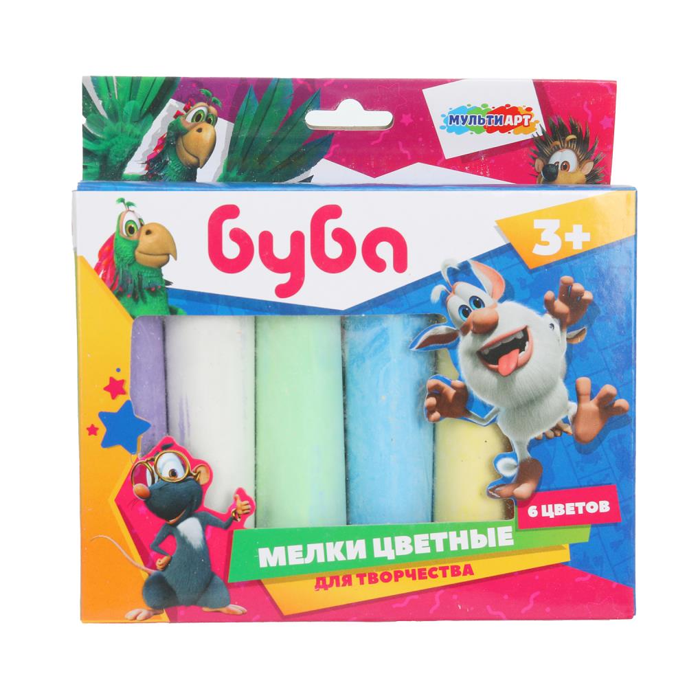 Мелки цветные, 6 цв "Буба" MultiArt 100MEL6-BUBA-WOT