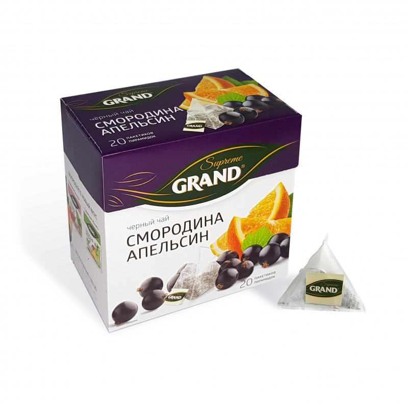 Чай Grand черный Смородина Апельсин в пирамидках, 20штx1,8г/уп 1404878