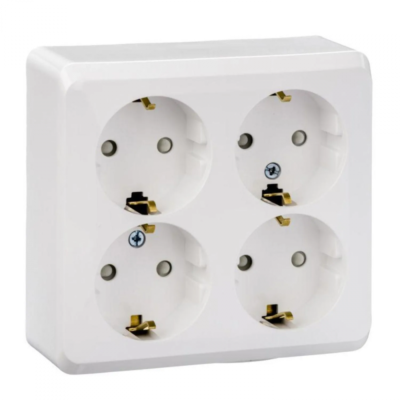 Розетка 4-ая с/з со шт. SE Этюд Белый (PA16-208B) О/У Schneider Electric 1536221