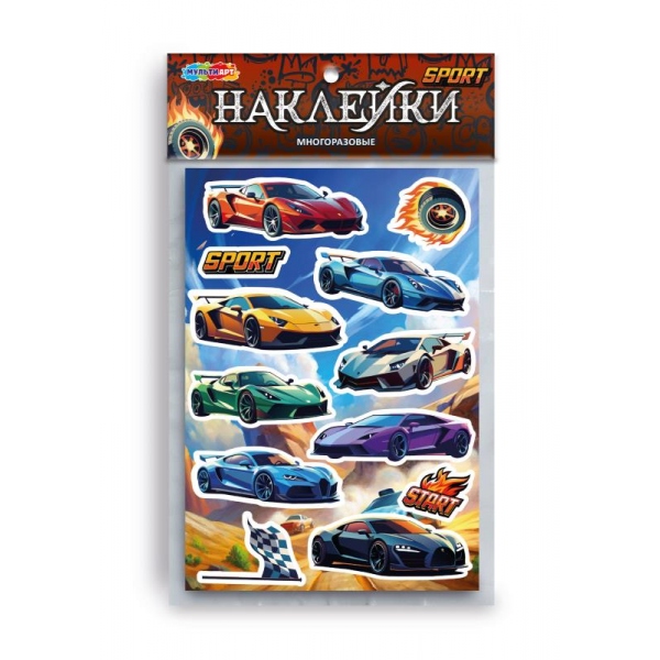 Наклейки бумажные, А5, Ламборгини MultiArt STICKLAMBO-121547