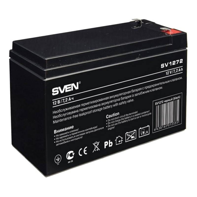 Батарея для ИБП SVEN SV 1272 (12V/7,2Ah) аккумуляторная 637843 SV-012335