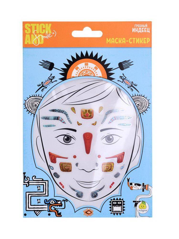 Маска-стикер Stick&Smile для лица "Грозный индеец" ЯиГрушка 12326