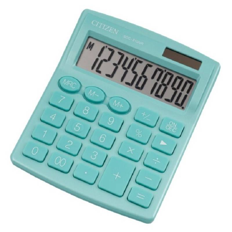 Калькулятор настольный компактный Citizen SDC810NRGNE 10-разрядный зеленый SDC-810NRGNE 1196355