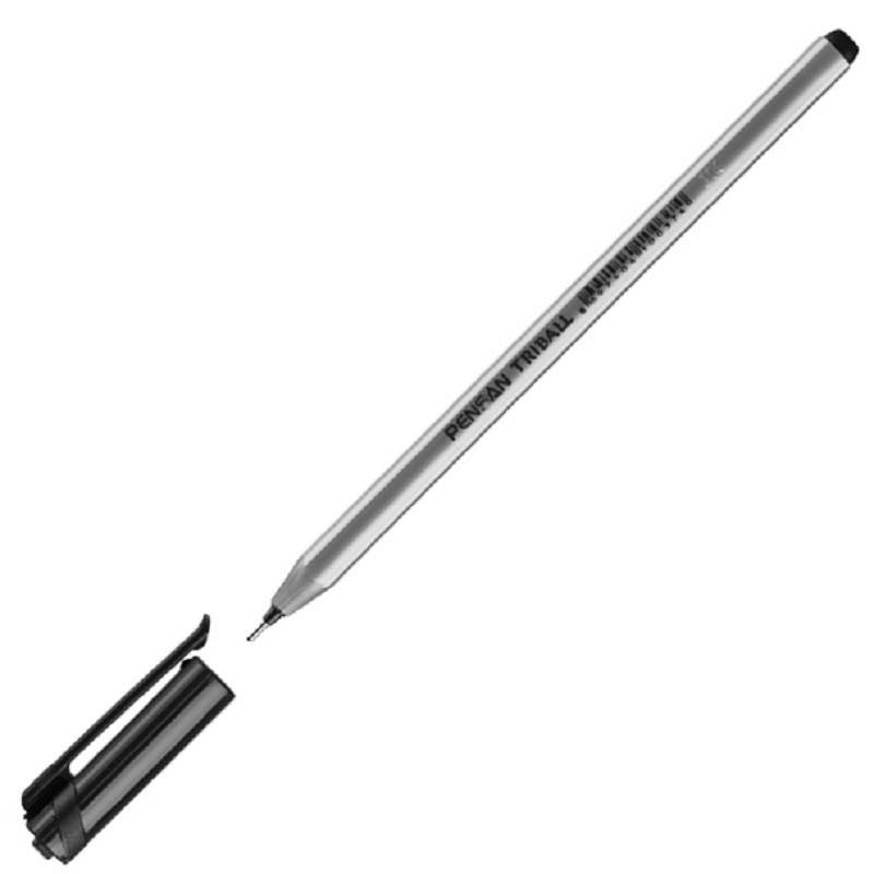 Ручка шариковая одноразовая Pensan Triball черная (толщина линии 1 мм) 384832