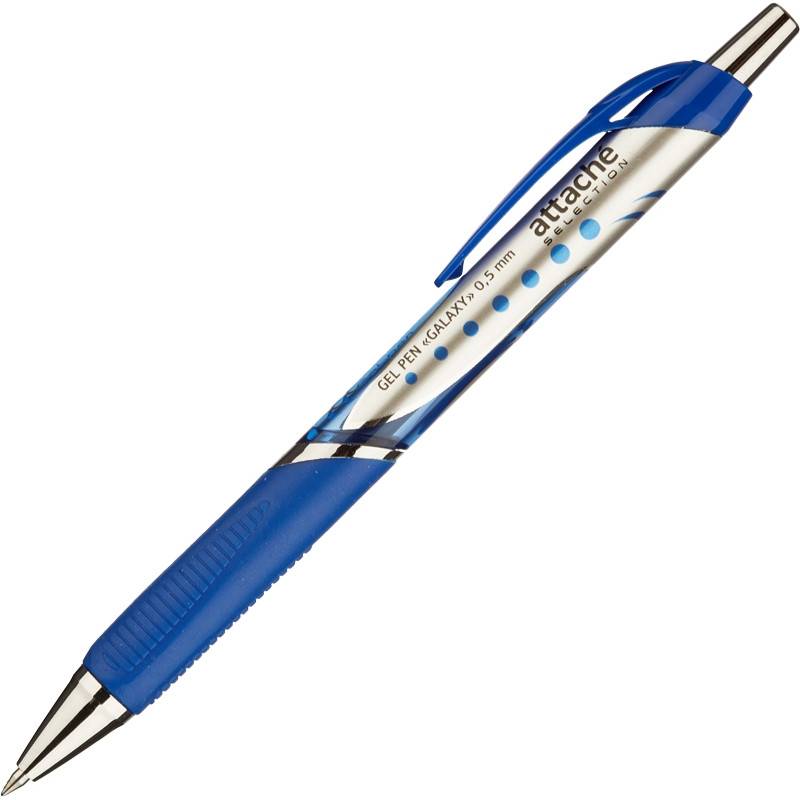 Ручка гелевая автоматическая Attache Selection Galaxy синяя (толщина линии 0.5 мм) 389765