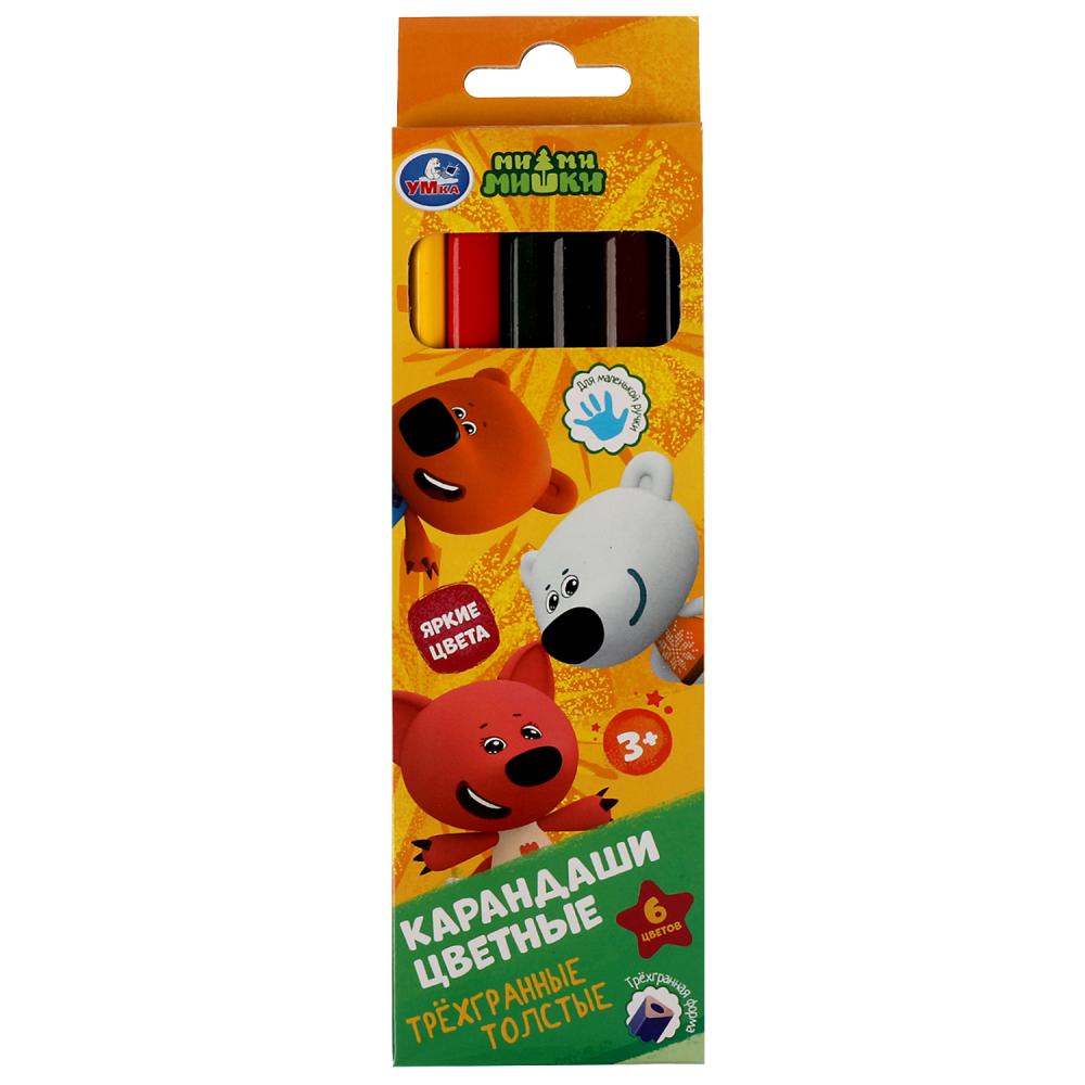 Цветные карандаши Ми-ми-мишки 6 цветов, трёхгранные толстые Умка CPJ6-71558-MIMI