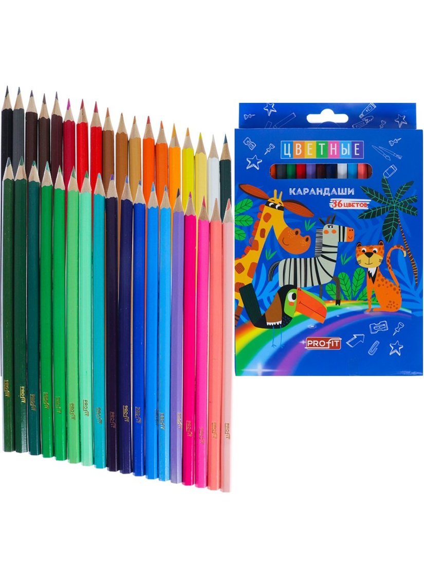 Набор цветных карандашей 36 цветов Сафари Profit КЦ-1513
