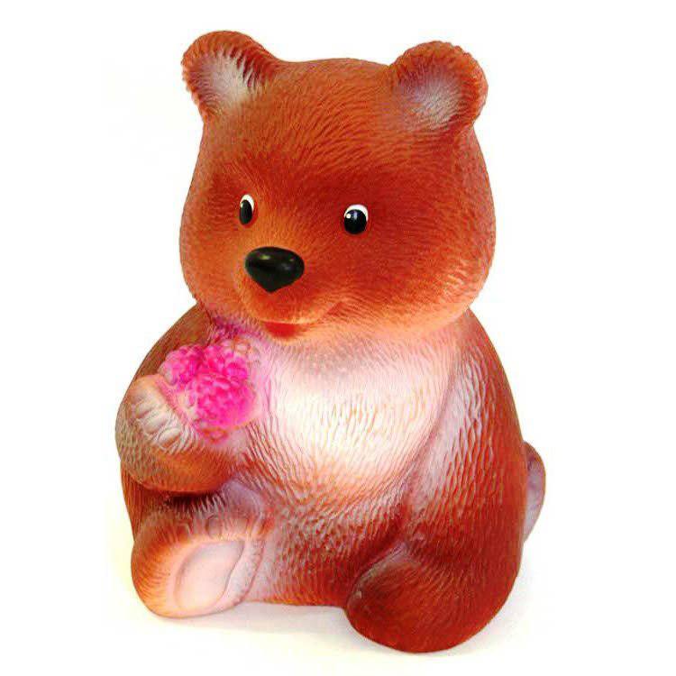 Медведь Топтыжка, резиновая игрушка ПВХ Огонек ОГ643