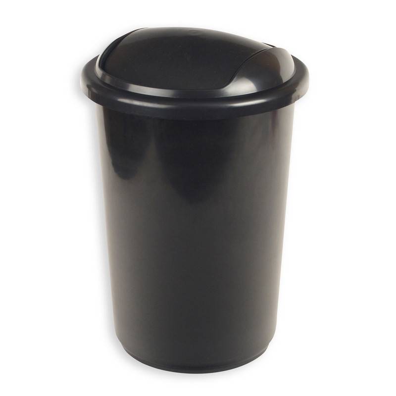 Ведро для мусора с крышкой-вертушкой Uniplast 12 л пластик черное (25х38 см) 62368