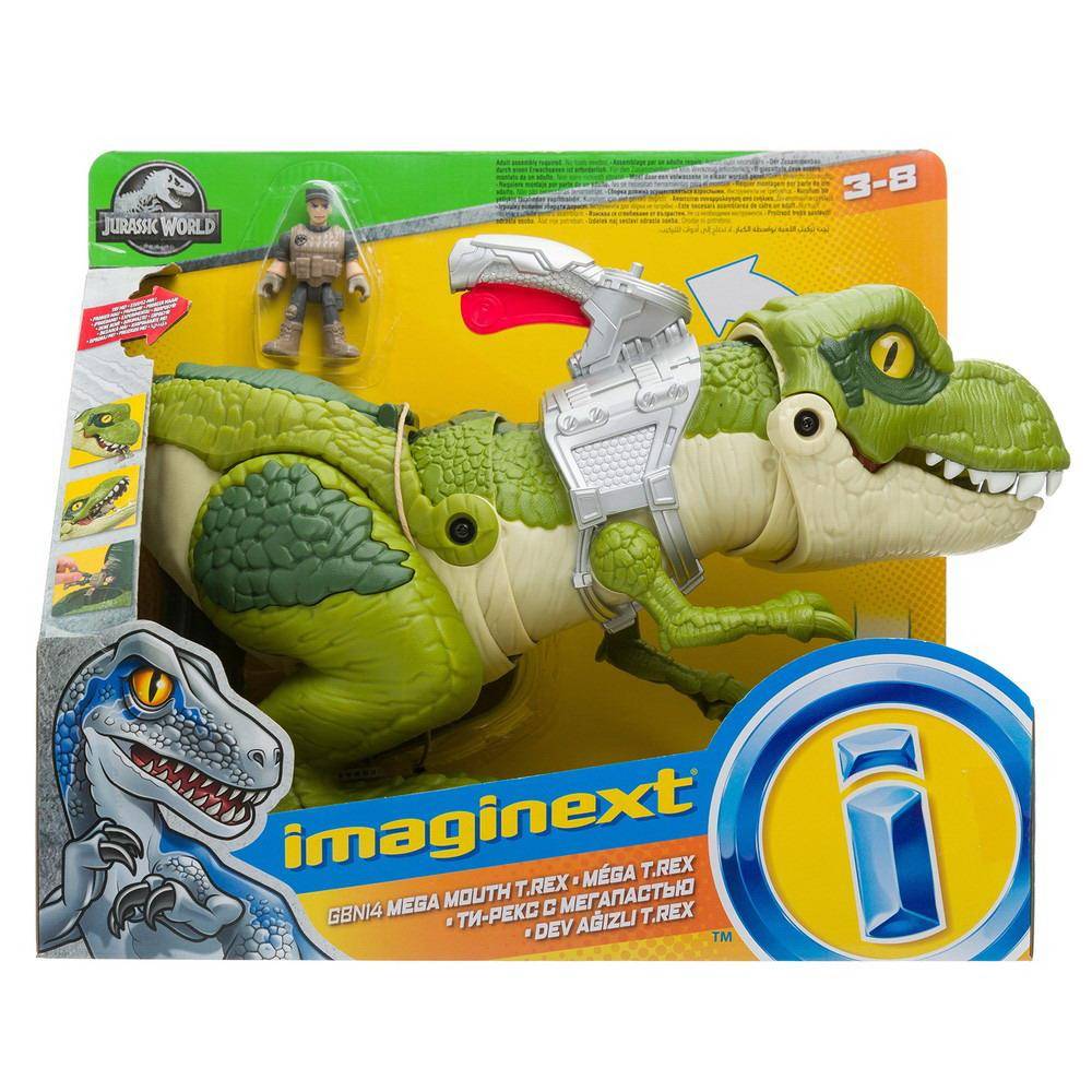 Фигурка Imaginext Большой динозавр тиранозавр Ти-Рекс 35х40 см Mattel Jurassic World GBN14
