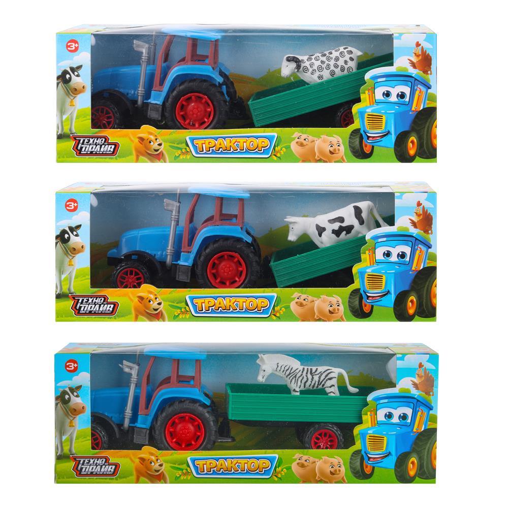 Трактор с прицепом, фигурка, 30 см. Технодрайв 2209A0318-R1