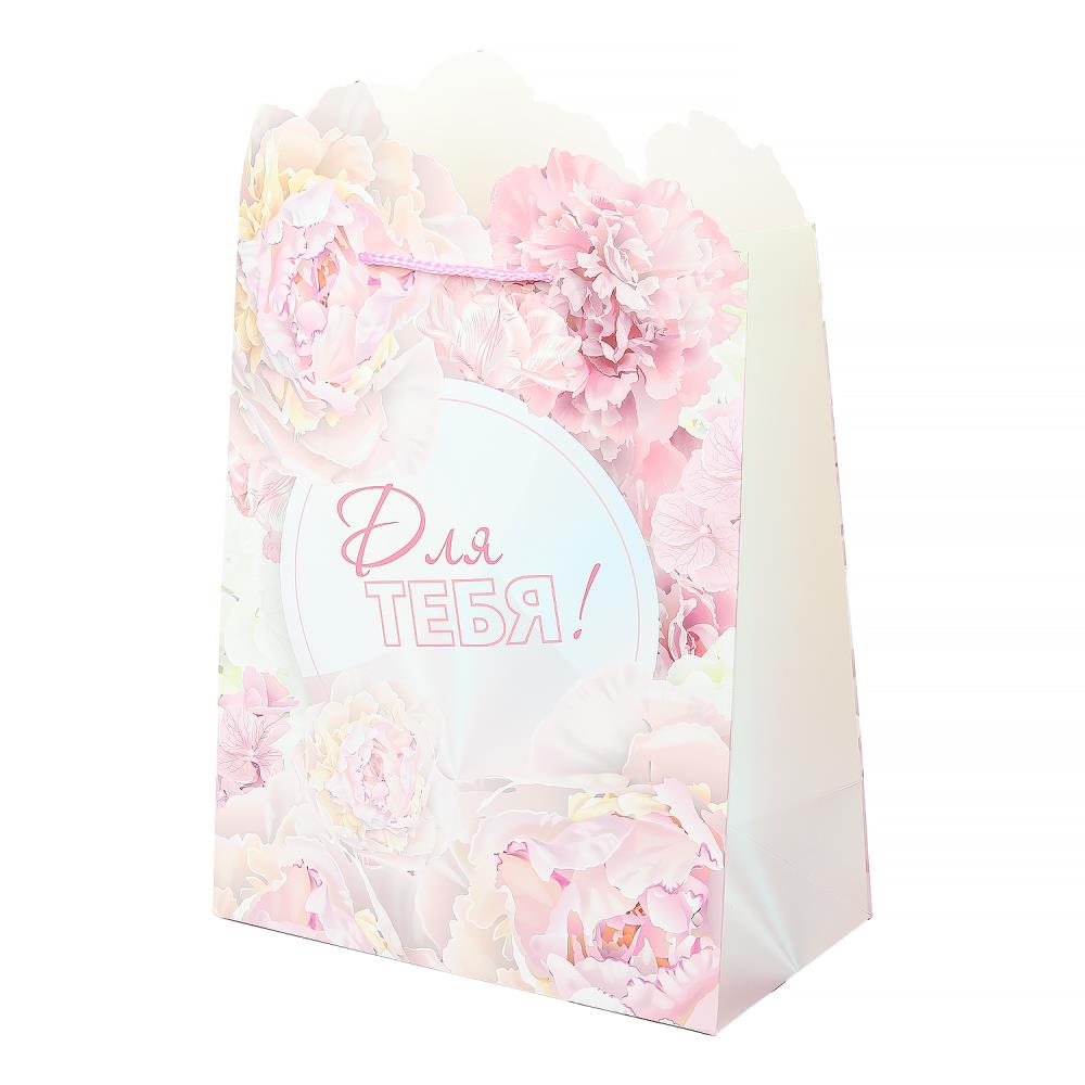 Пакет подарочный фигурная вырубка, для тебя размер L Чудо праздник PLF-112922-FW
