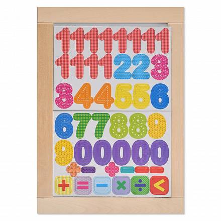 Доска двухсторонняя обучающая, магнитно-маркерно-меловая "Веселые цифры" 45 знаков 36х26 см Десятое Королевство 02699ДК