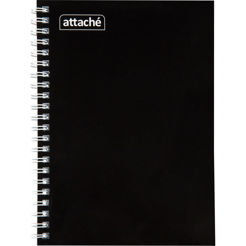 Бизнес-тетрадь А5 80л  Attache, спираль, черный, блок 60г, обложка 215г 1441837