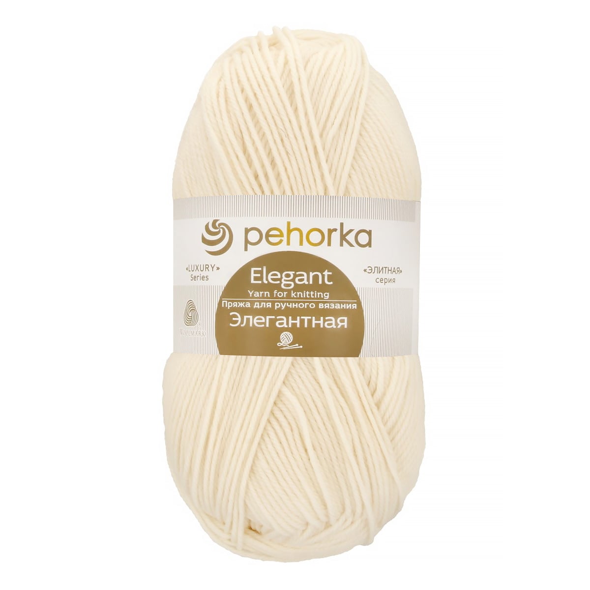 Пряжа ПЕХОРКА Элегантная 250м/100г цвет 01-Белый 2123000010