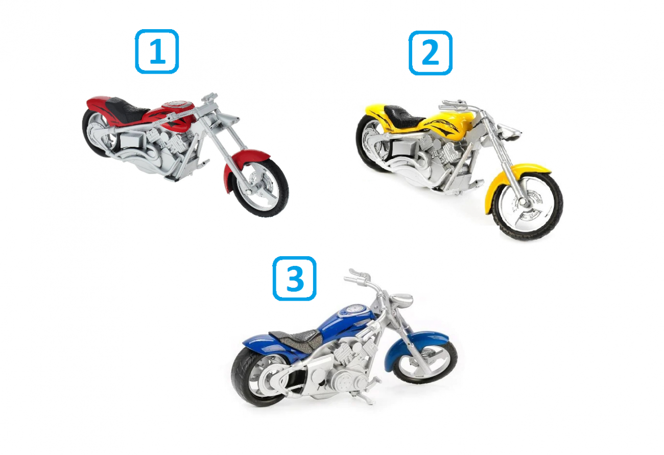 Модель металлическая "Мотоцикл Чоппер" 14,5см, подвиж. элементы (в асс) Технопарк 1297170-R