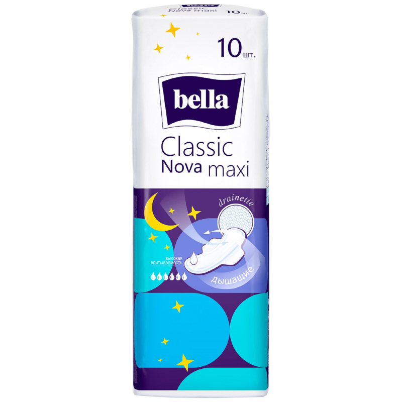 Прокладки женские гигиенические Bella Classic Nova Maxi 10 шт/уп 1517830 BE-012-MW10-E04