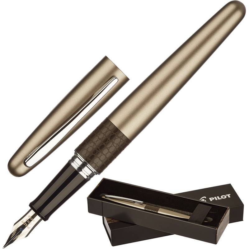 Ручка перьевая Pilot Бронзовая ящерица цвет чернил синий цвет корпуса серебристый BL-M-BR 328770