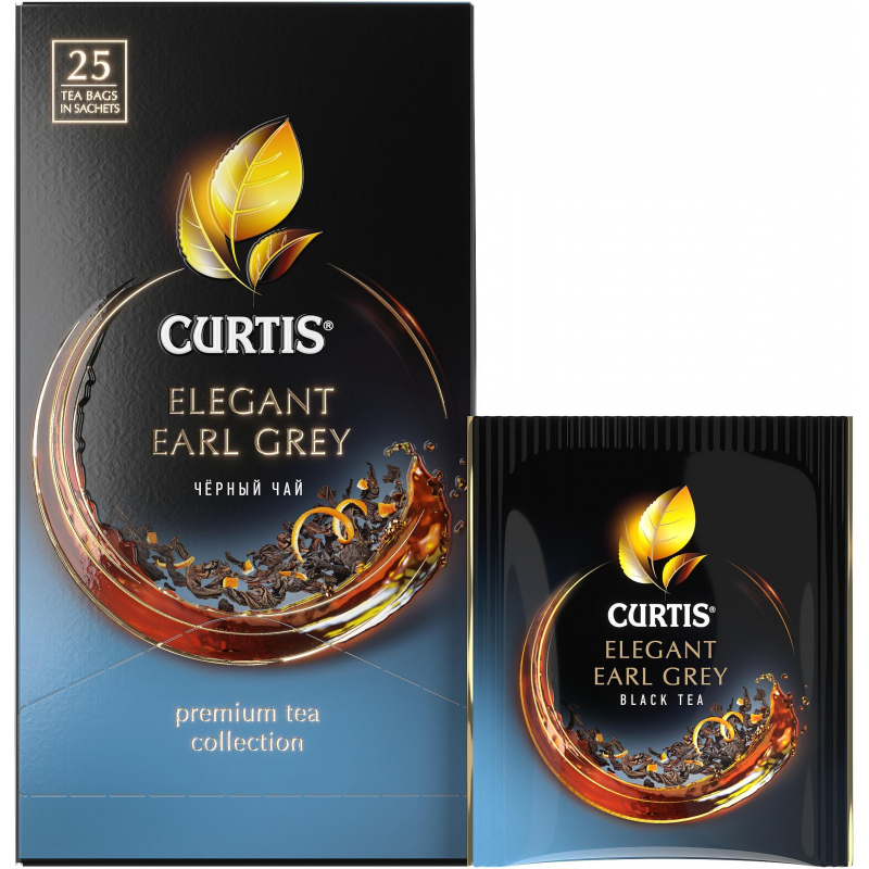 Чай Curtis черный Elegant Earl Grey,ароматизированный,мелкий лист, 25шт/уп 1423039