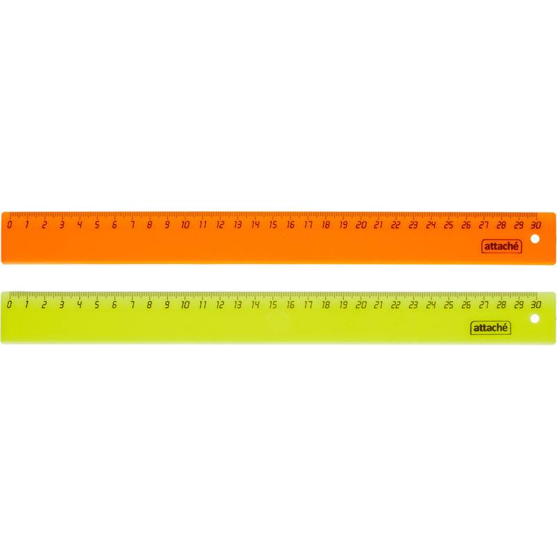 Линейка Attache Economy 30 см пластиковая эконом цвета (2 штуки в уп) 744220
