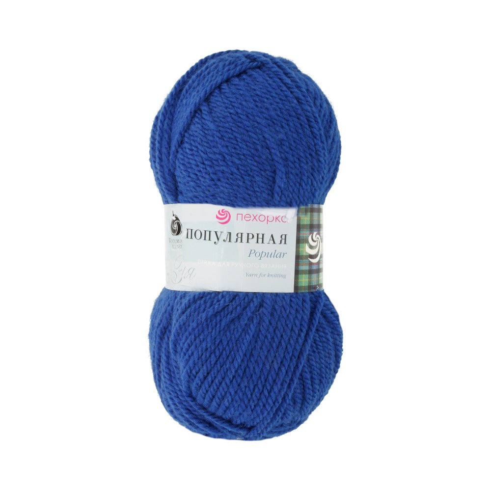 Пряжа ПЕХОРКА Популярная 133м/100г цвет 491-Ультрамарин 2105434910
