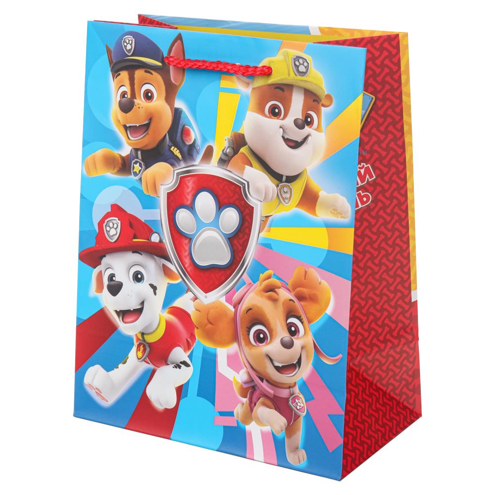 Пакет подарочный матовый М, "Супер щенки", 140 гр/м Чудо праздник PM-109929-PW (144)