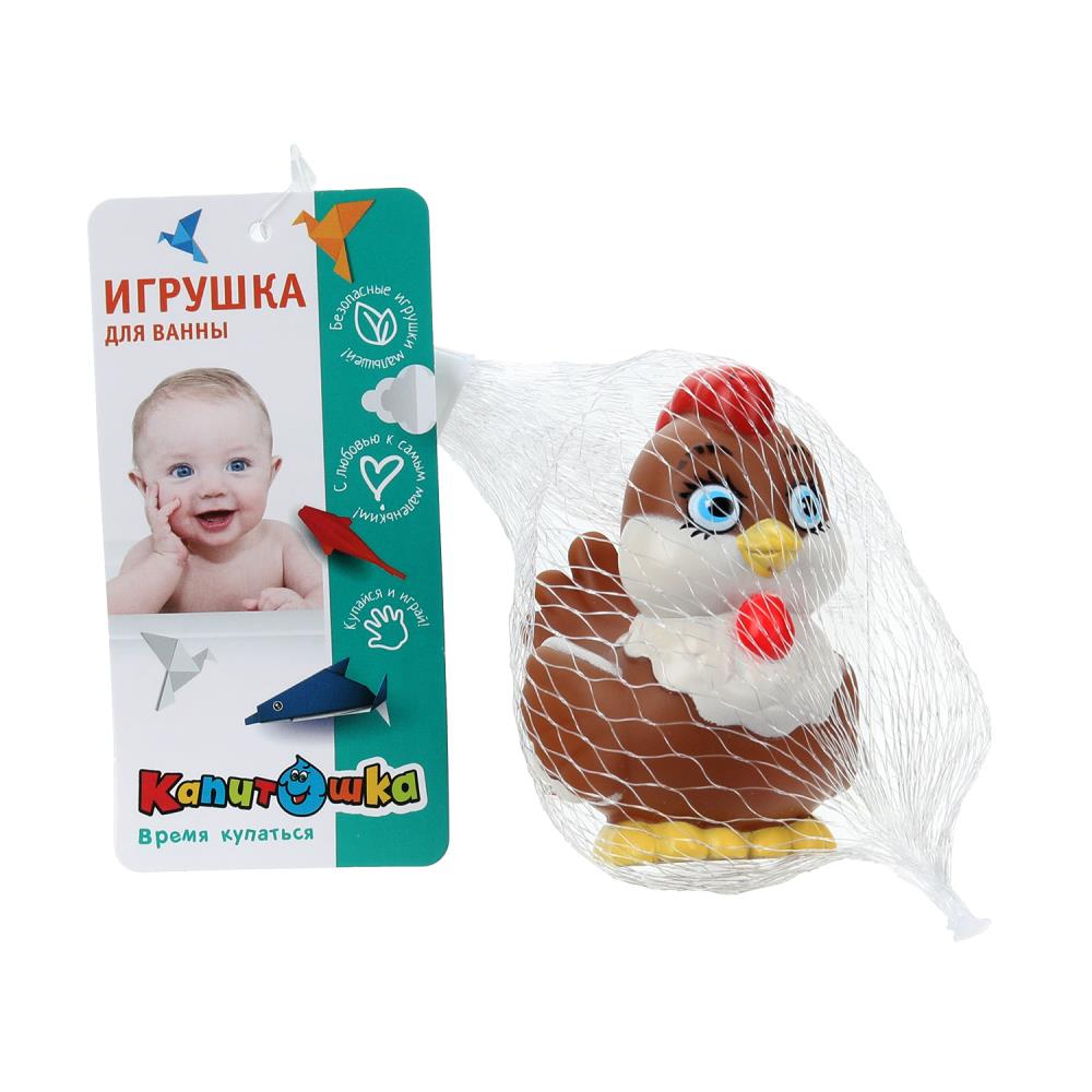 Игрушка пластизоль для ванны курочка, в сетке Играем Вместе YF-CHICK