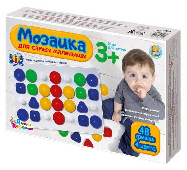 Мозаика для самых маленьких" d40/4 цв/48 эл Десятое Королевство 03503ДК