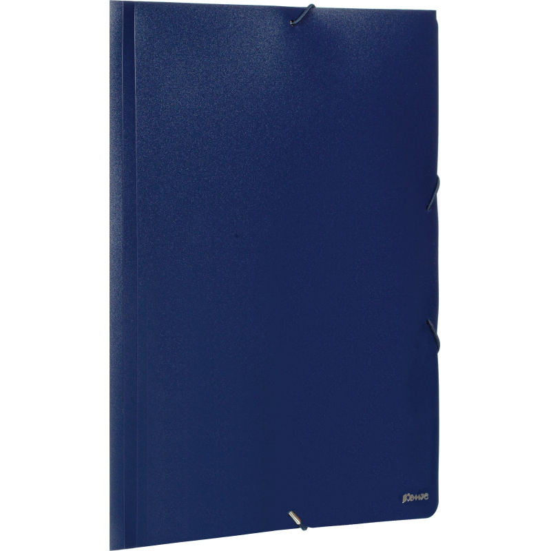 Папка на резинках Комус А4, т.-синяя, с карманом СD/визитки 172079