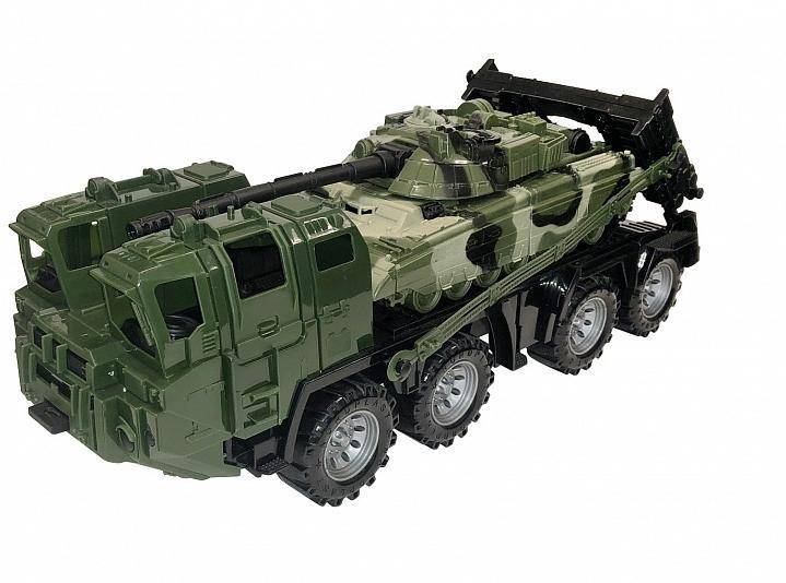 Тягач военный игрушка "Щит" с танком (камуфляж) Нордпласт Н-258/1