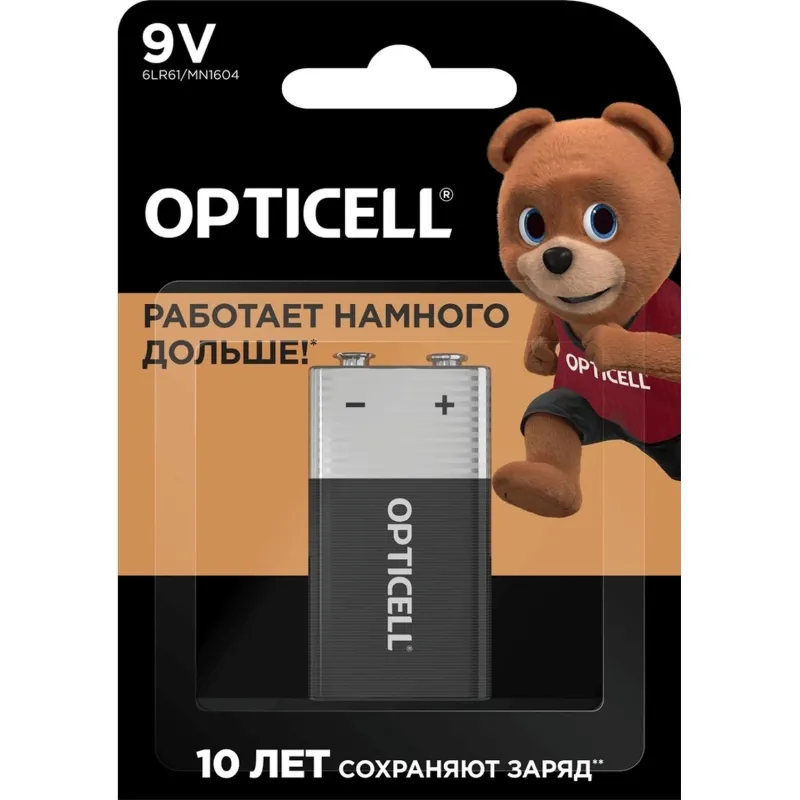 Батарейка OPTICELL 9V 1шт/бл 2057714 5051003