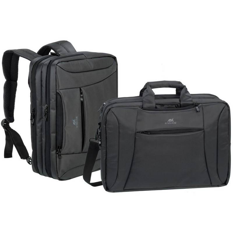 Сумка-рюкзак для ноутбука RivaCase 8290 16 из полиэстера черного цвета 8290 Charcoalblack 544000