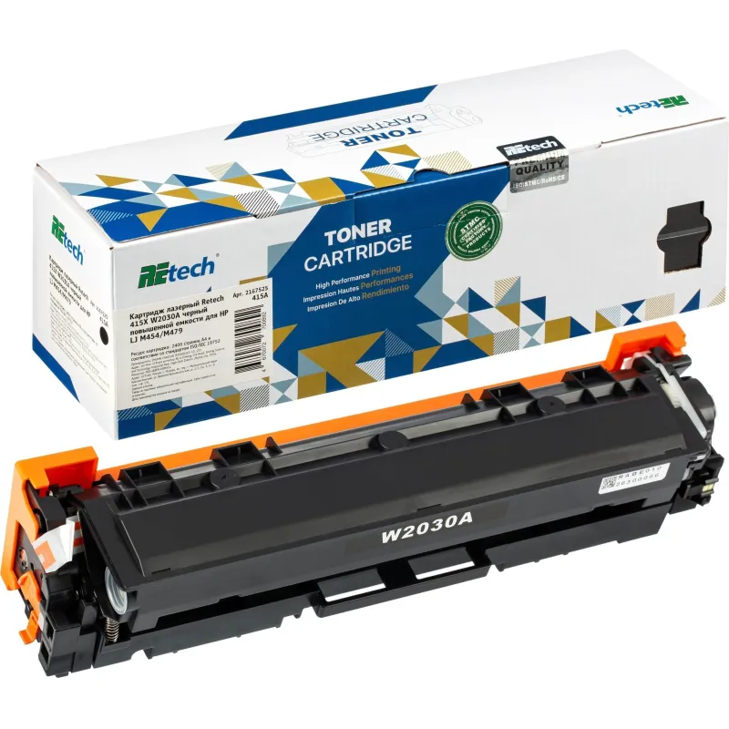Картридж лазерный Retech 415X W2030A чер. пов. емк. для HP LJ M454/M479 2167525