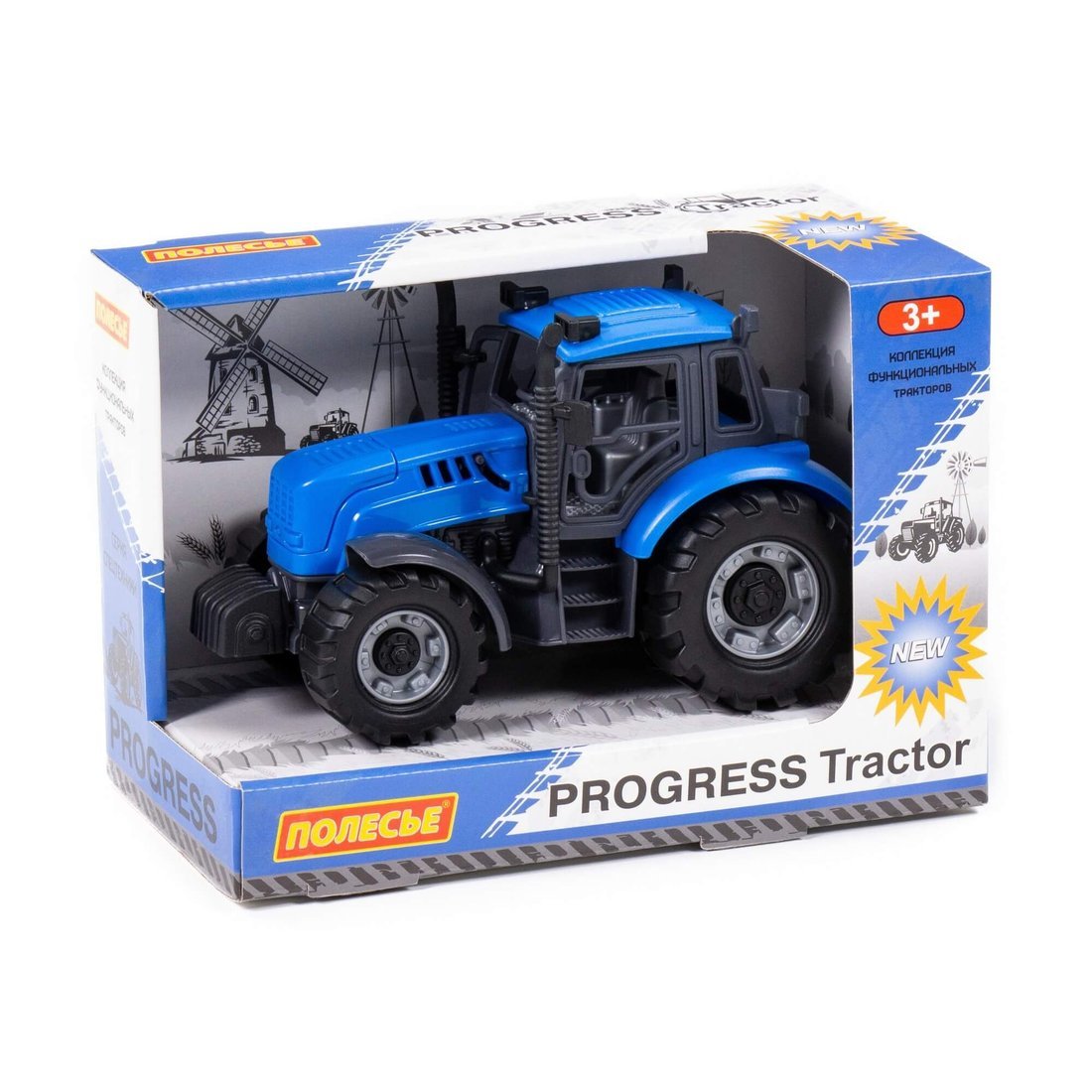 Трактор Прогресс инерционный (синий) Полесье 91215