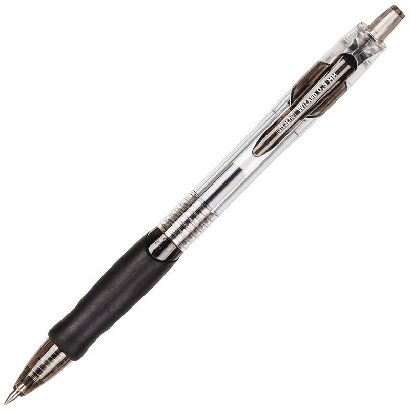 Ручка гелевая автоматическая Attache Wizard черняя (толщина линии 0.5 мм) 258071