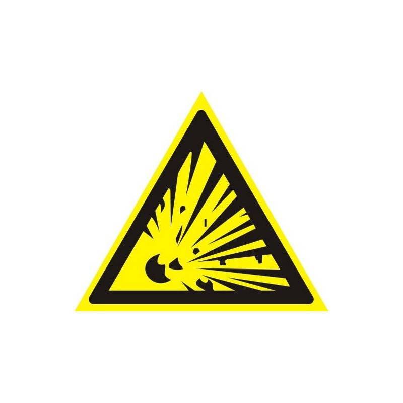 Знак безопасности W02 Взрывоопасно (плёнка, 200х200) Технотерра 291697