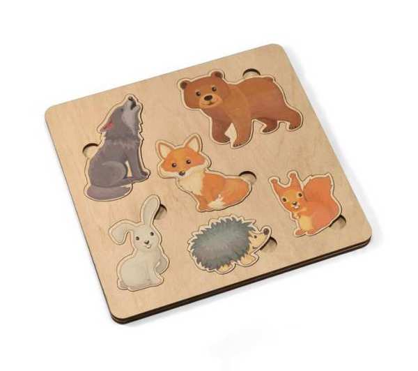 Игра развивающая деревянная "Лесные животные" (21х21 см) Десятое королевство 00764ДК