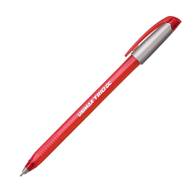 Ручка шариковая одноразовая Unimax Trio DC tinted красная (толщина линии 0.5 мм) 722467
