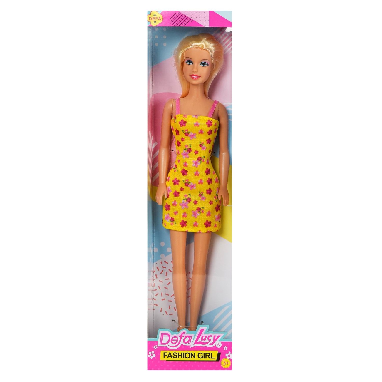 Кукла Defa Lucy Летний наряд Цветочный желтый сарафан 29 см 8451d/желтый