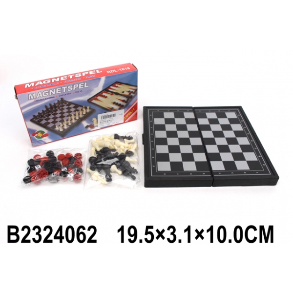 Игра настольная 3в1 шашки-шахматы-нарды B2324062