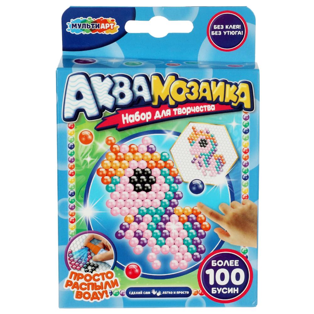 Аквамозаика 100 бусин единорог MultiArt AB-100UN