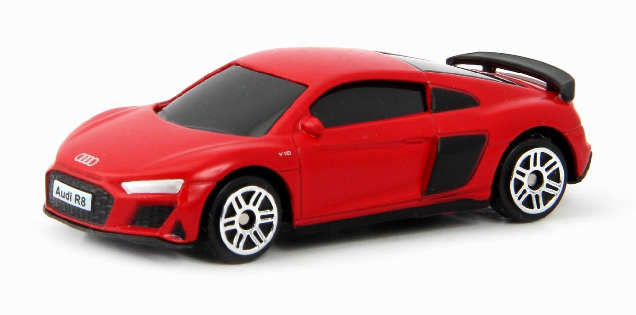 Машина металл RMZ City 1:64 Audi R8 Coupe 2019, б/мех. красный матовый цвет 344038SM(E)