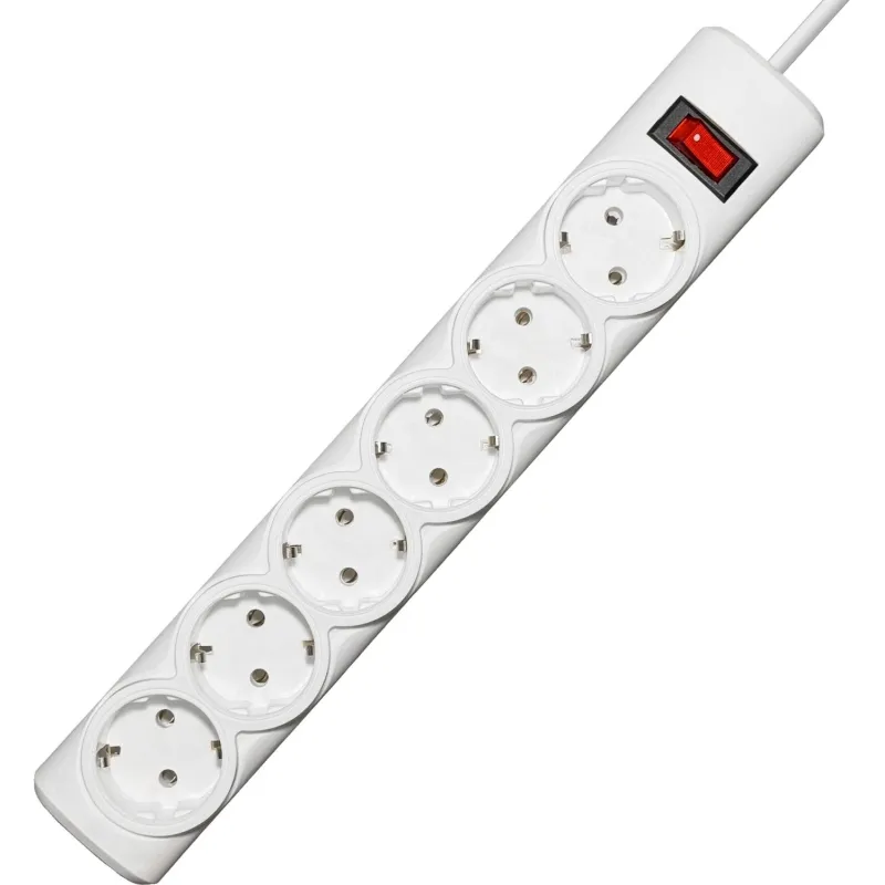 Сетевой фильтр PROGIX PG644 6р/10м/3,5кВТ/16А заземление, белый, ПВС 3х1.5 2203964