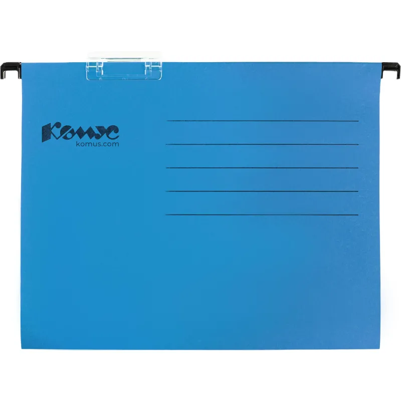 Папка подвесная регистратура Комус синяя А4, 25 шт 162432