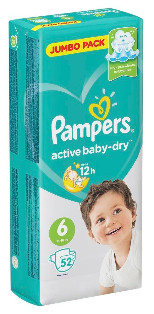 Подгузники PAMPERS Active Baby-Dry Extra Large 13-18 кг 52шт 1128173